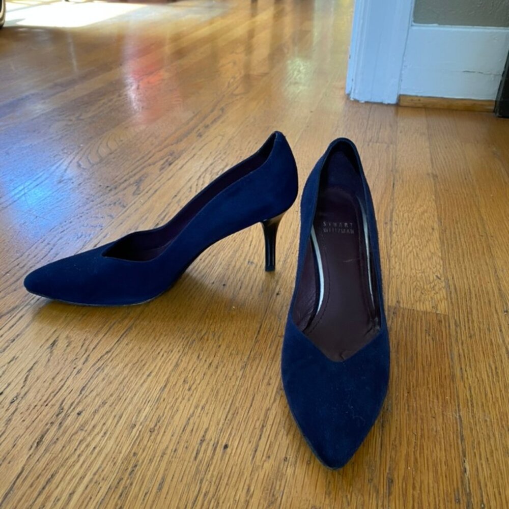 Stuart Weitzman Navy Heels - Size 7 - image 3